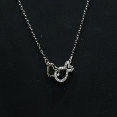 92.5 Silver Chain With Dual Design Stoned Pendant  